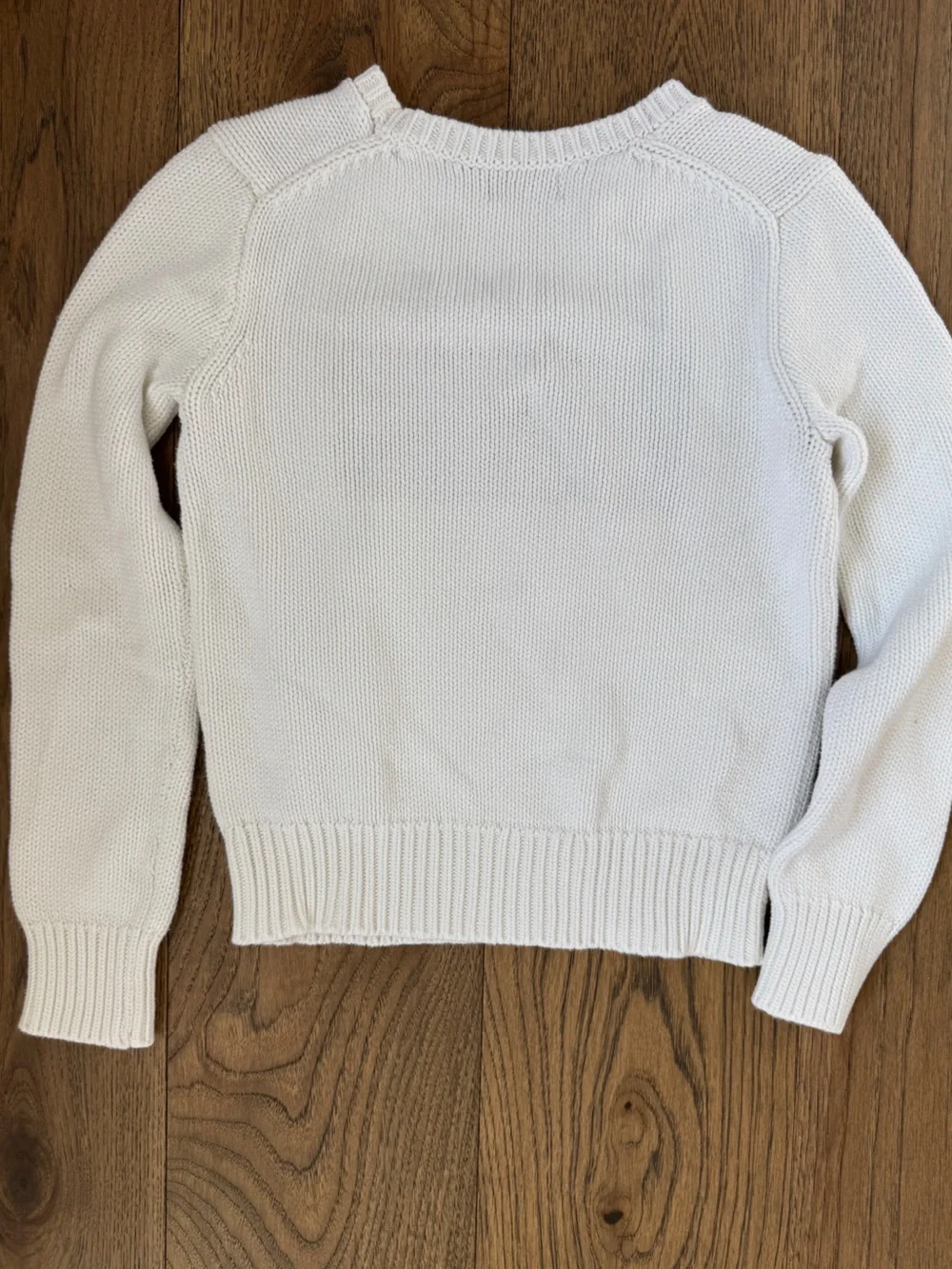 Ralph Lauren White Crewneck Sweater with Knit American Flag